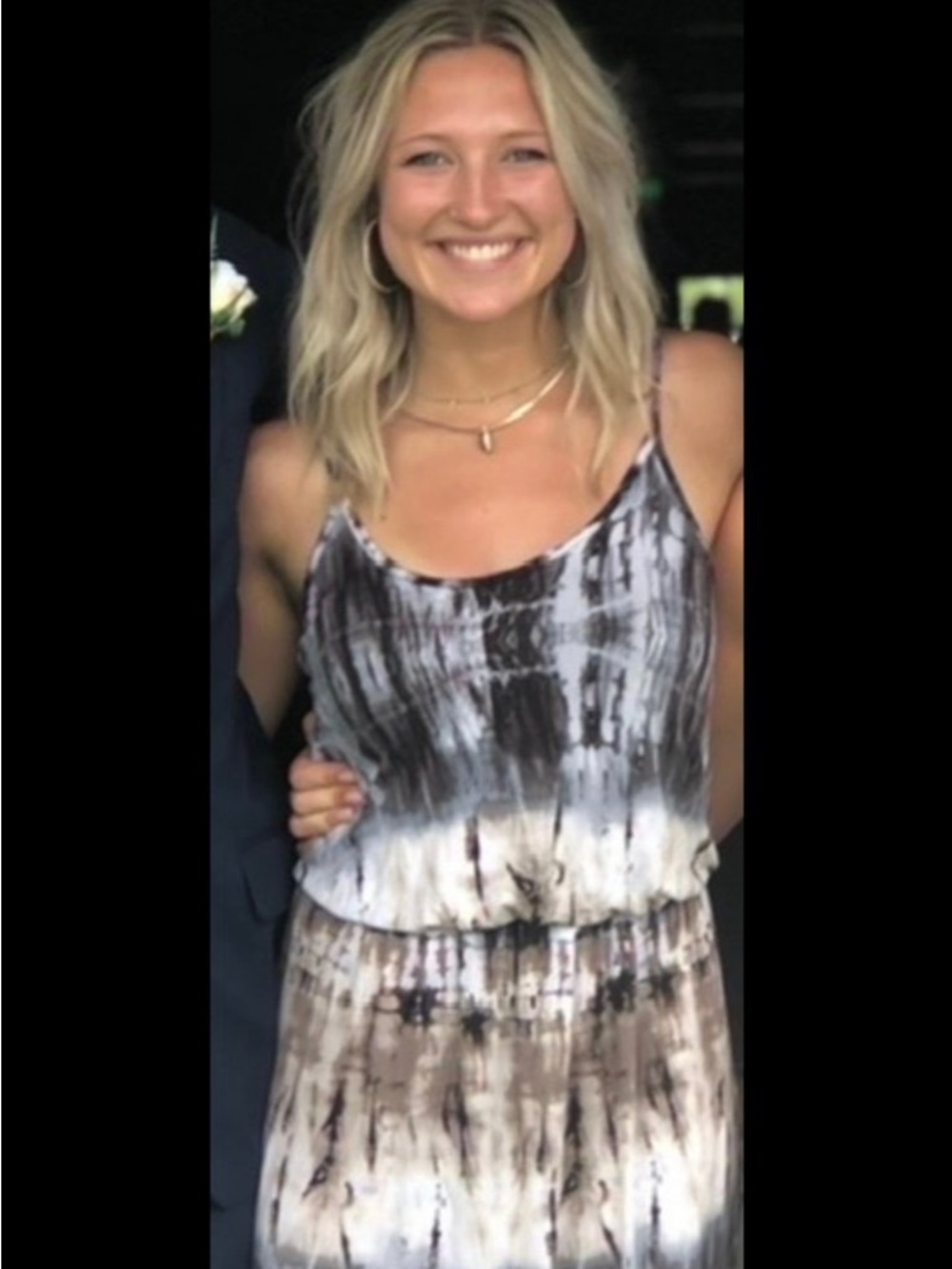 Tie-Dye Scoop Neck Sleeveless Top - Taupe Black